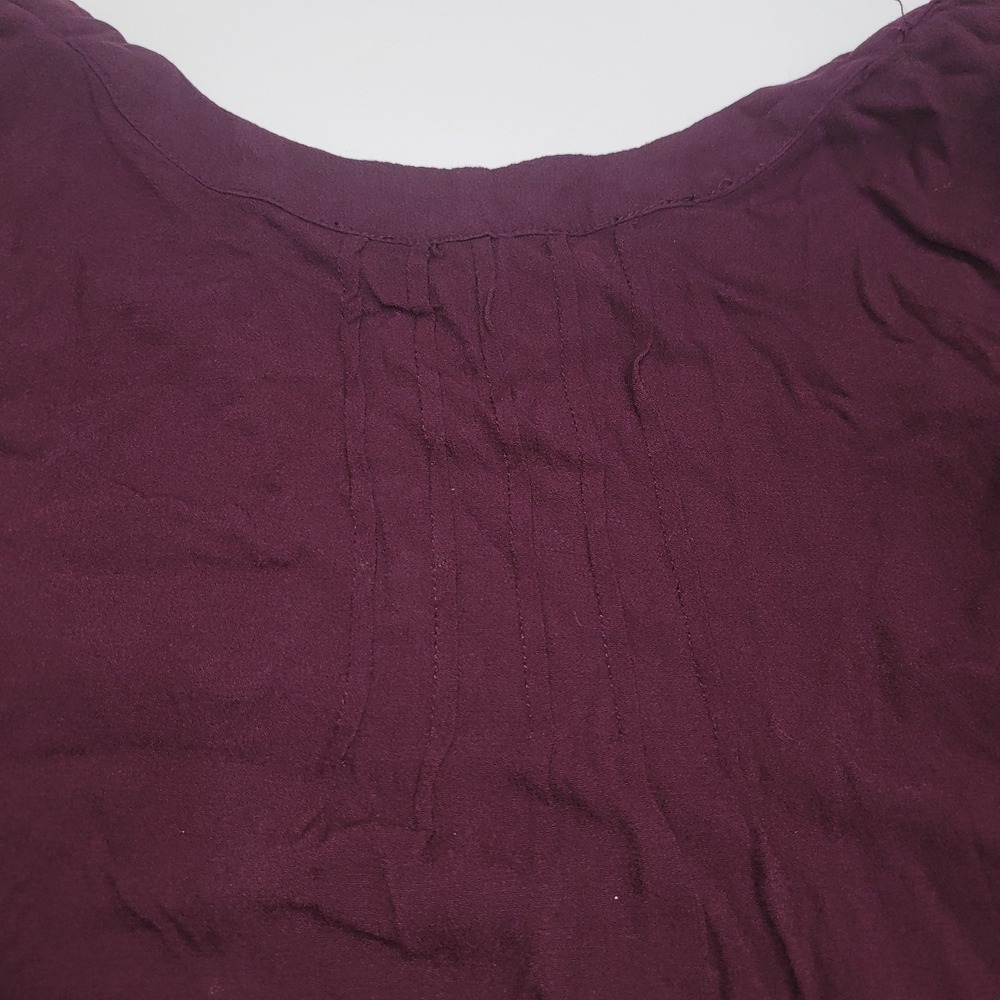 Exhilaration Open Front Cardigan Sweater Womens Size XL Burgundy Boho‎ Lace Trim - Picture 5 of 7